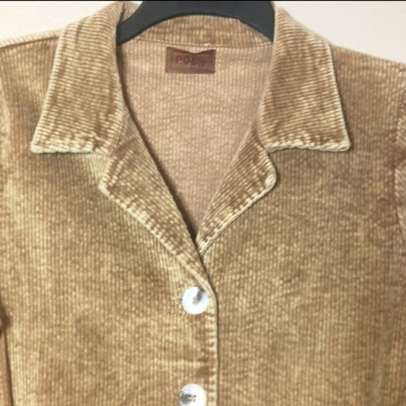 NWOT POL Tan Corduroy 1/2 Sleeves Romper - Picture 4 of 5